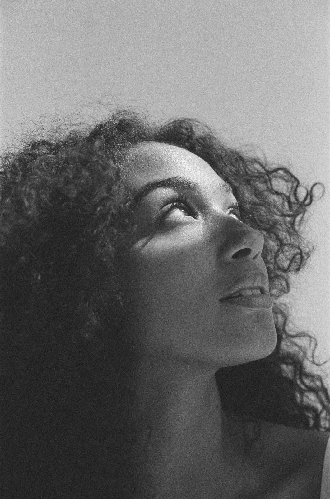Portrait looking up